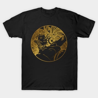 Art nouveau gold silhouette lady 3 T-Shirt